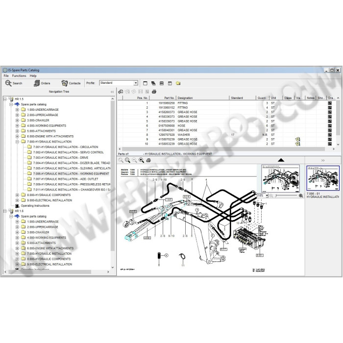 Terex Mini Excavator HR1.5 HR1.6 HR2.0 HR3.7 parts catalog