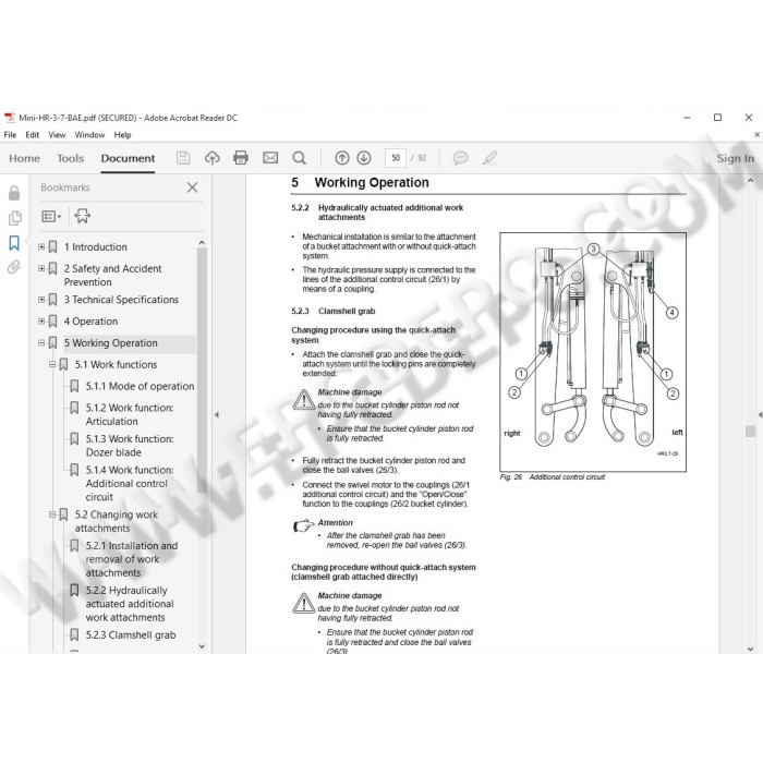 Terex Mini Excavator HR1.5 HR1.6 HR2.0 HR3.7 parts catalog