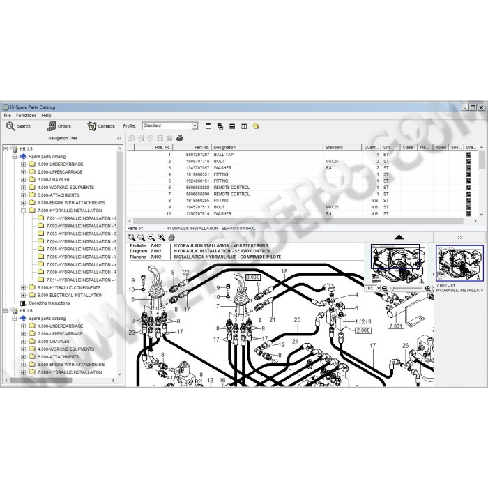 Terex Mini Excavator HR1.5 HR1.6 HR2.0 HR3.7 parts catalog