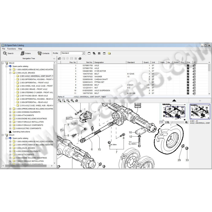 Terex Excavator HML22 HML23 HML31 HML32 HML42 parts catalog