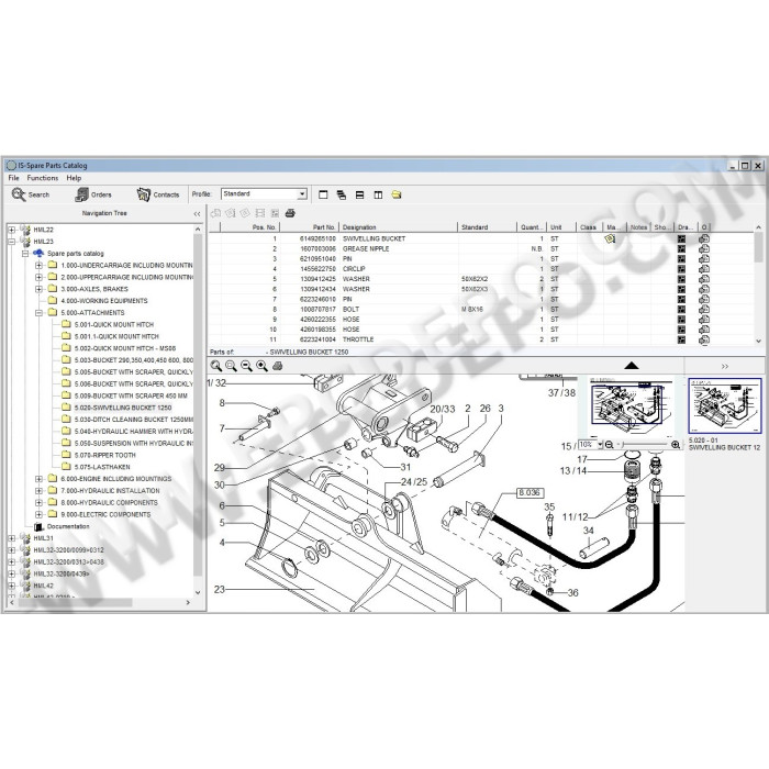 Terex Excavator HML22 HML23 HML31 HML32 HML42 parts catalog