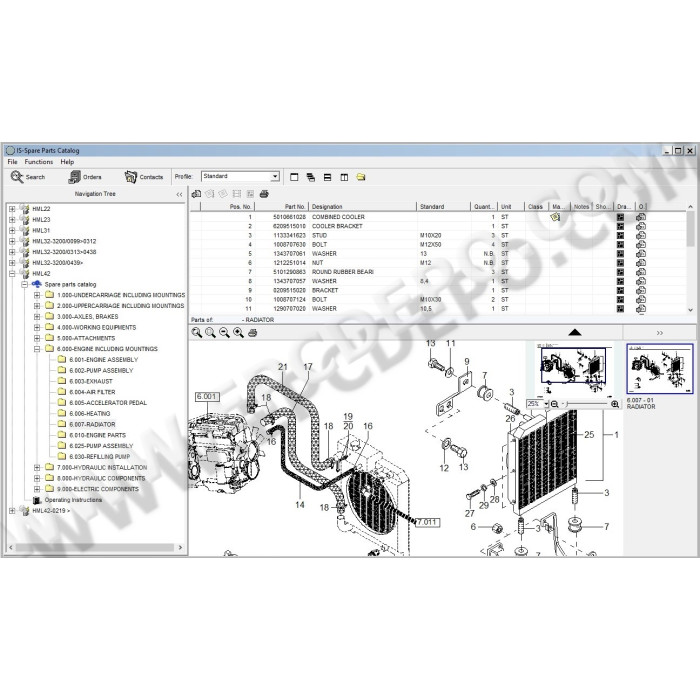 Terex Excavator HML22 HML23 HML31 HML32 HML42 parts catalog