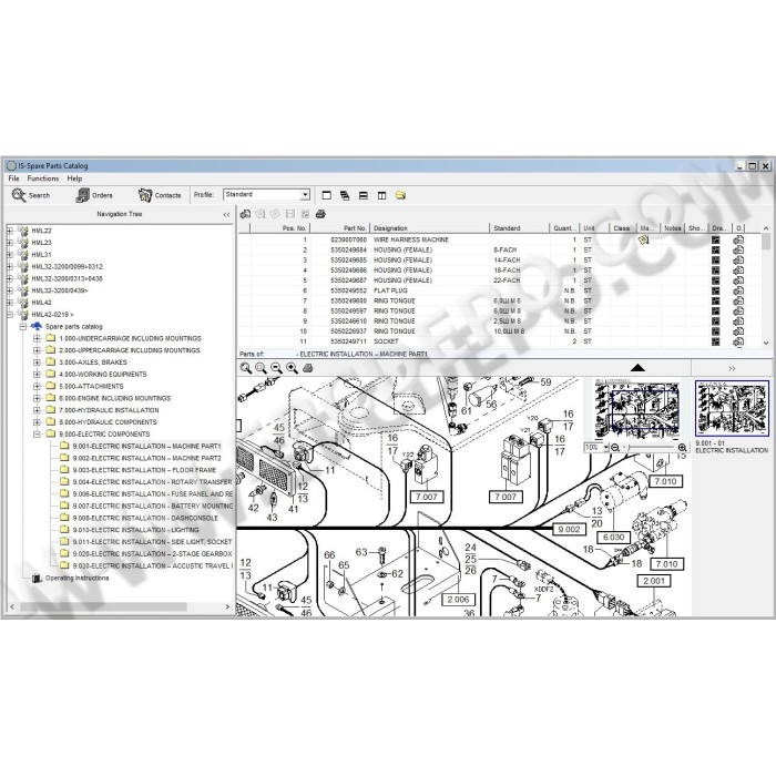 Terex Excavator HML22 HML23 HML31 HML32 HML42 parts catalog