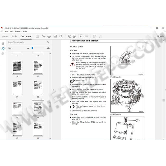 Terex Excavator HML22 HML23 HML31 HML32 HML42 parts catalog