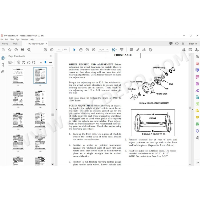 Terex Rough Terrain Crane T790 spare parts manual