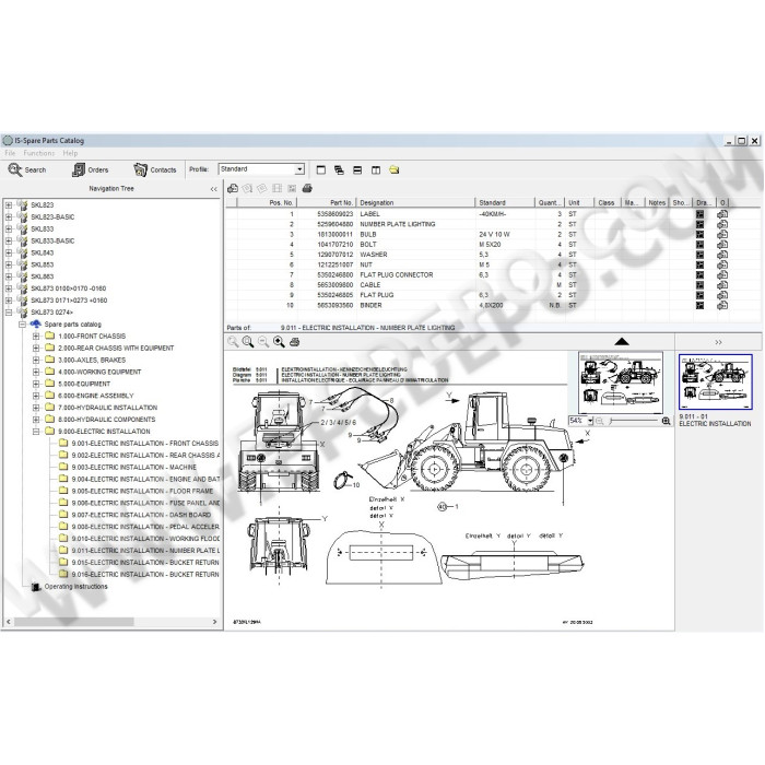 Terex Wheel Loader SKL823 SKL833 SKL843 SKL853 SKL873 parts catalog