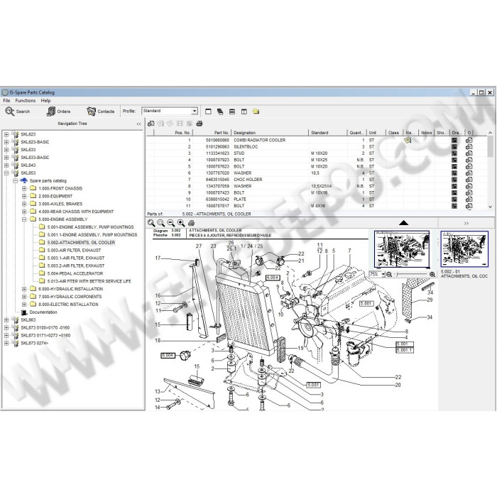 Terex Wheel Loader SKL823 SKL833 SKL843 SKL853 SKL873 parts catalog