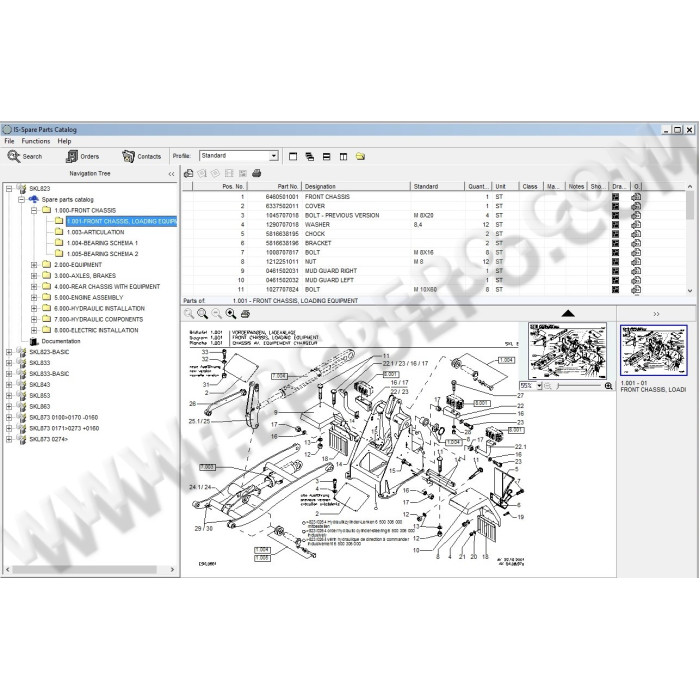 Terex Wheel Loader SKL823 SKL833 SKL843 SKL853 SKL873 parts catalog