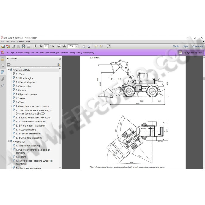 Terex Wheel Loader SKL823 SKL833 SKL843 SKL853 SKL873 parts catalog