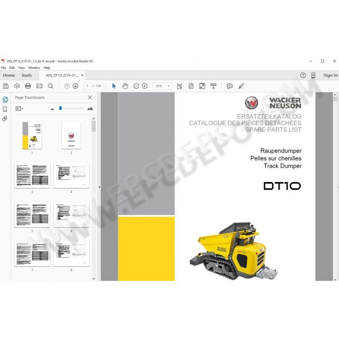 Wacker Neuson Dumper EPC spare parts catalog