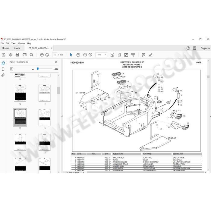Wacker Neuson Dumper EPC spare parts catalog