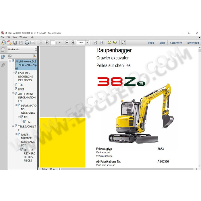Wacker Neuson Excavator EPC spare parts catalog