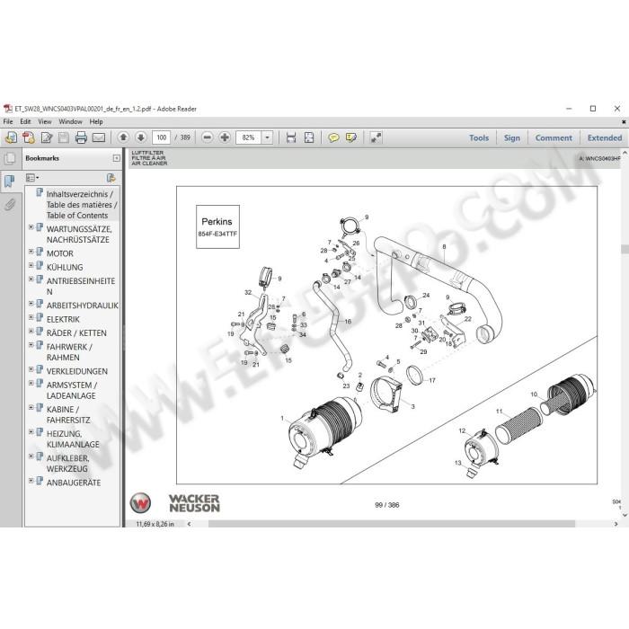 Wacker Neuson Skid Steer Loader EPC spare parts catalog