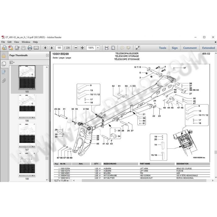 Wacker Neuson Telehandler / Loader EPC spare parts catalog