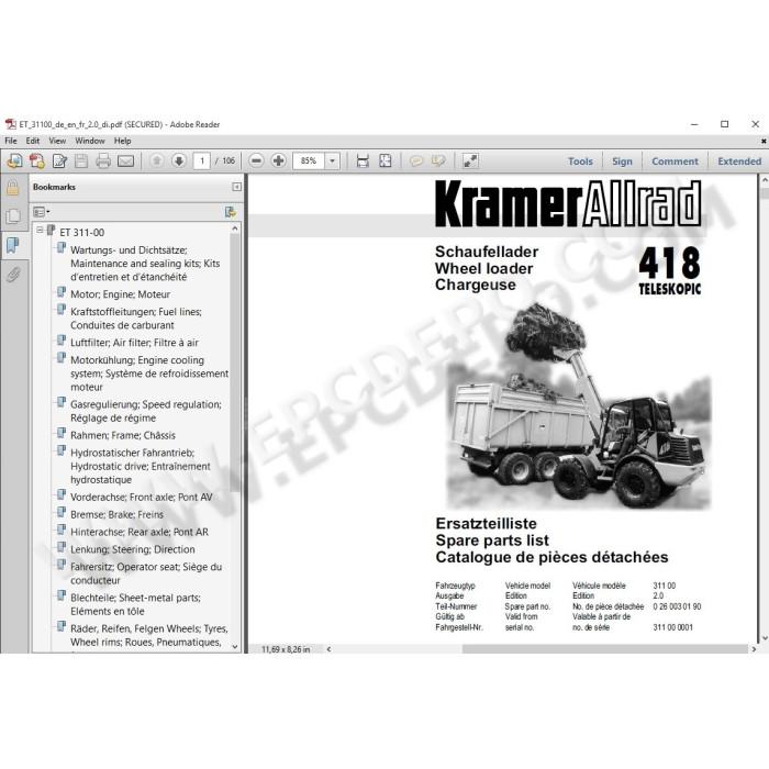 Wacker Neuson / Kramer Wheel Loader EPC parts catalog