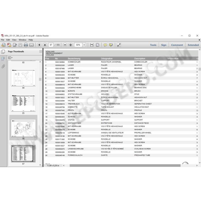 Wacker Neuson / Kramer Wheel Loader EPC parts catalog