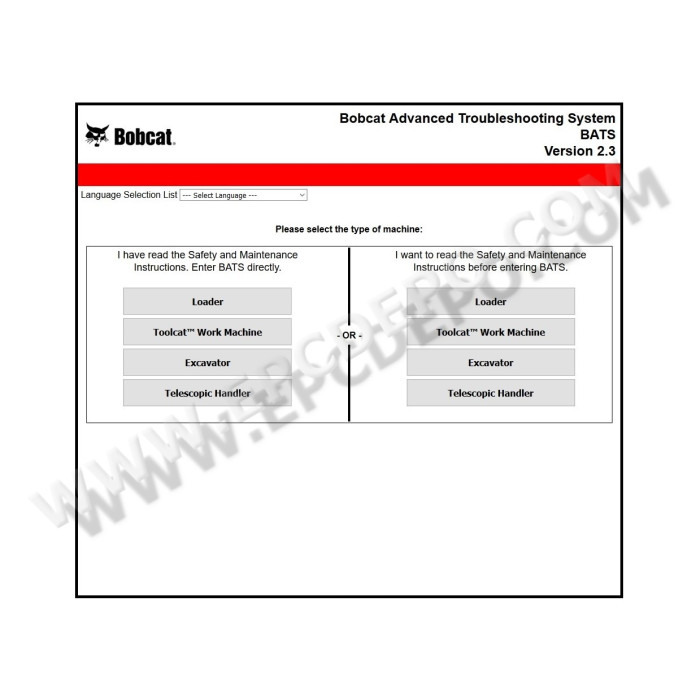 BOBCAT ADVANCED TROUBLESHOOTING SYSTEM BATS 2.3 2015