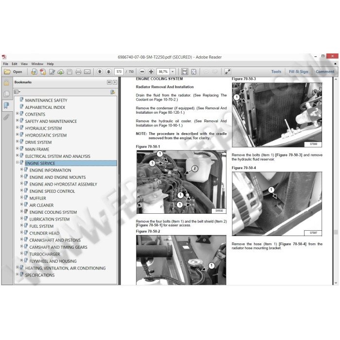 BOBCAT TELESCOPIC HANDLER T2250 SERVICE & REPAIR MANUAL