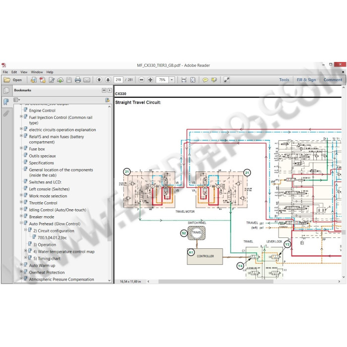 Case Crawler Excavator CX330 Tier 3 service manual