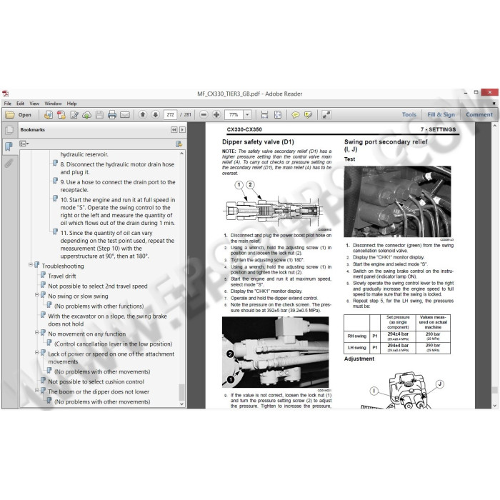 Case Crawler Excavator CX330 Tier 3 service manual
