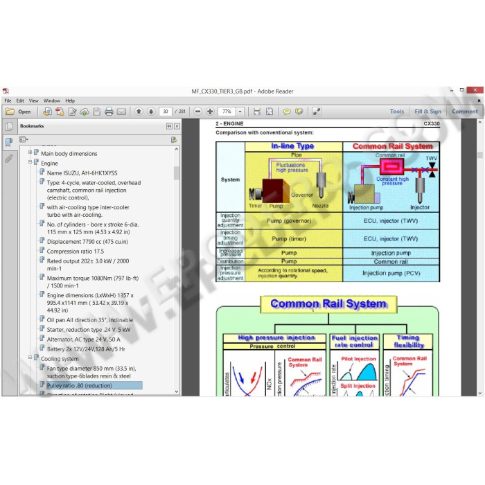 Case Crawler Excavator CX330 Tier 3 service manual