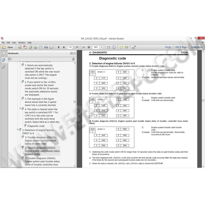 Case Crawler Excavator CX330 Tier 3 service manual