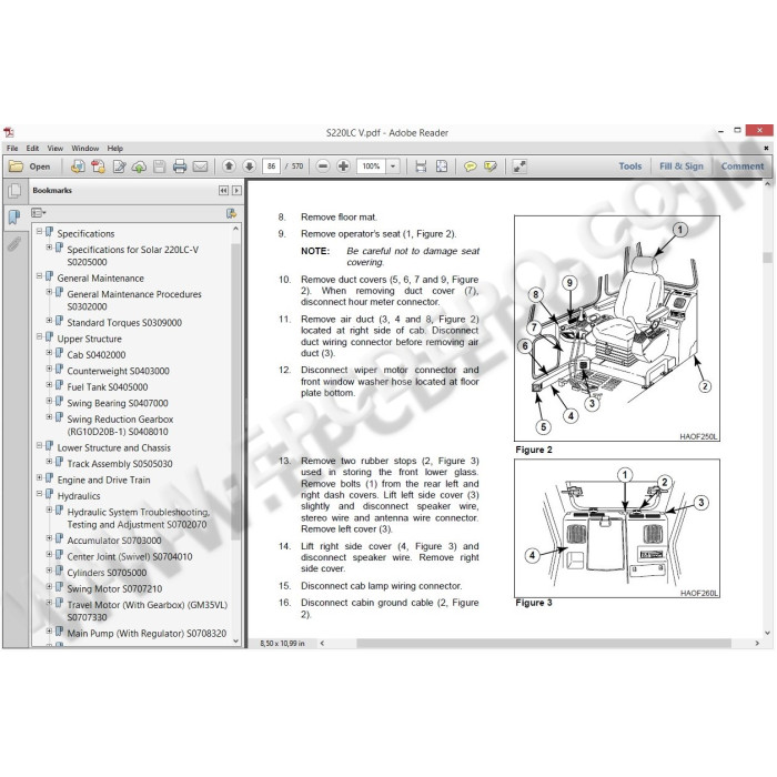 DOOSAN EXCAVATOR SOLAR 220LC-V SERVICE & REPAIR MANUAL