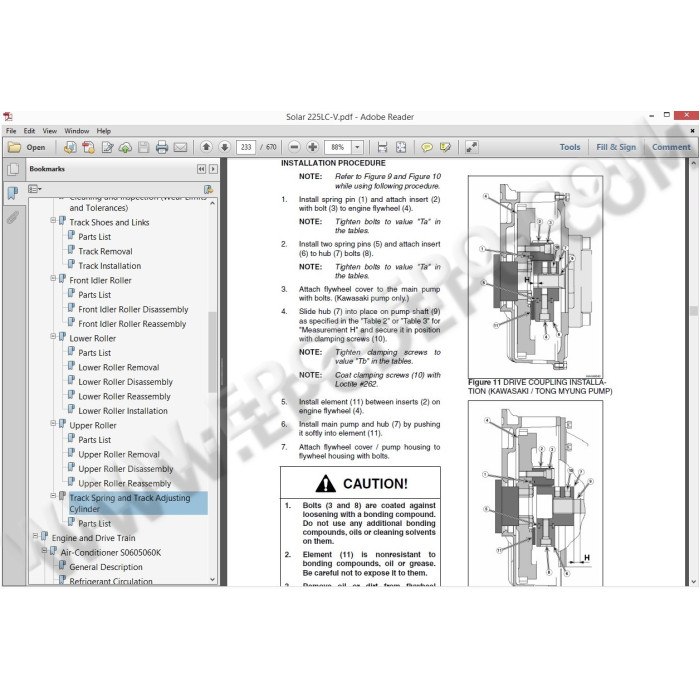 DOOSAN EXCAVATOR SOLAR 225LC-V 225NLC-V SERVICE & REPAIR MANUAL