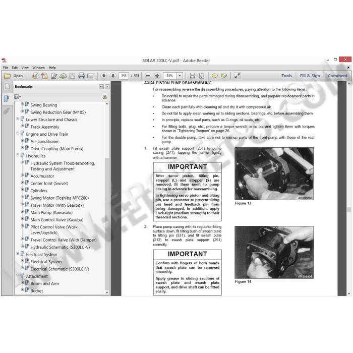 DOOSAN EXCAVATOR SOLAR 300LC-V SERVICE & REPAIR MANUAL