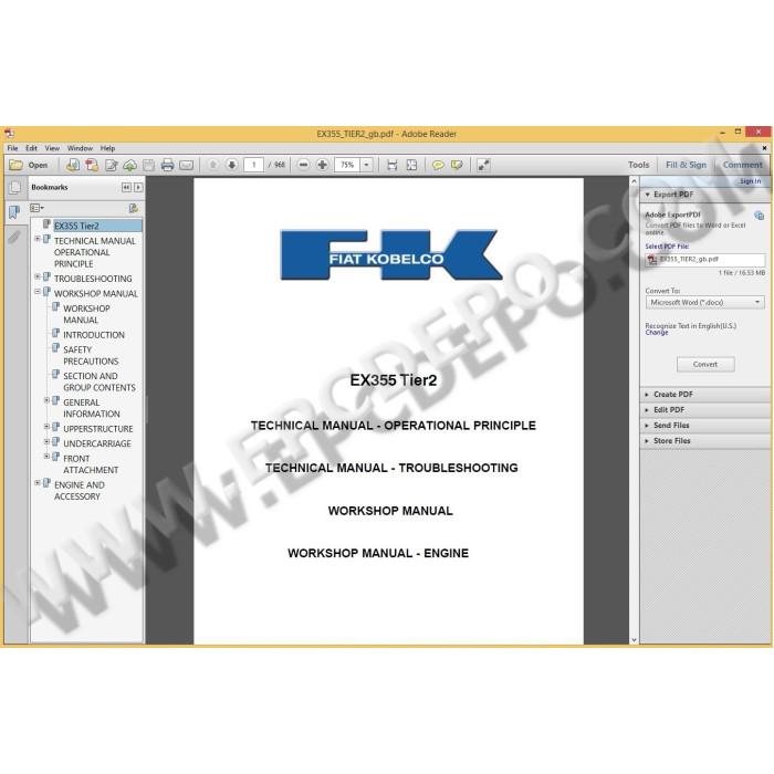 FIAT KOBELCO HEAVY LINE & ENGINES SERVICE MANUALS