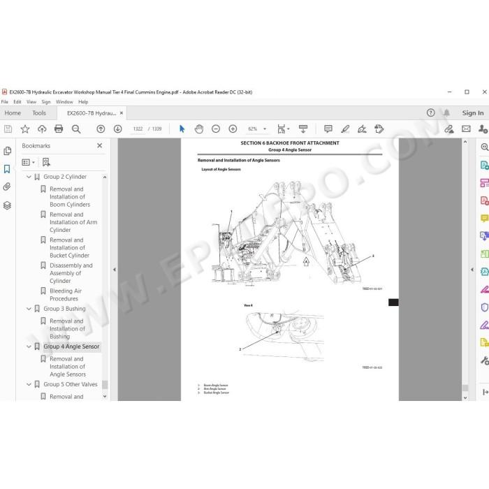 Hitachi Excavator EX2600-7B workshop service manual