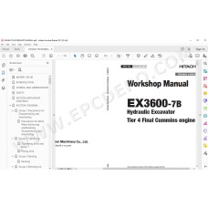 Hitachi Excavator EX3600-7B workshop service manual