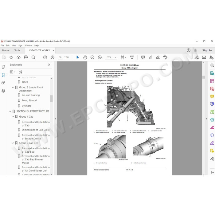Hitachi Excavator EX3600-7B workshop service manual