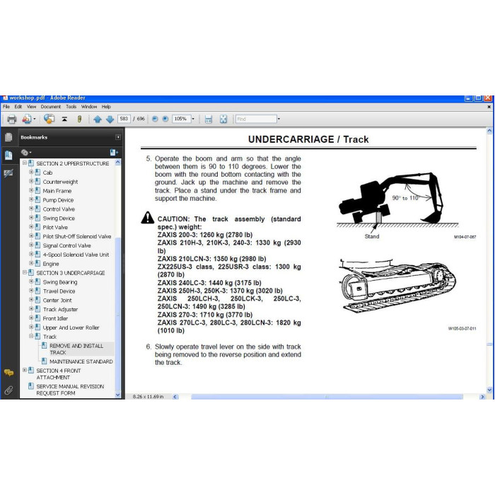 Hitachi Excavator Zaxis ZX200-3 ZX225US-3 ZX225USR-3 ZX240-3 ZX270-3 service manual