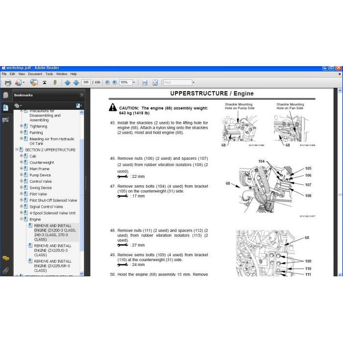 Hitachi Excavator Zaxis ZX200-3 ZX225US-3 ZX225USR-3 ZX240-3 ZX270-3 service manual