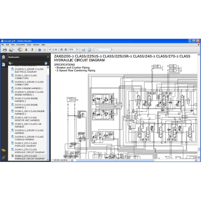Hitachi Excavator Zaxis ZX200-3 ZX225US-3 ZX225USR-3 ZX240-3 ZX270-3 service manual