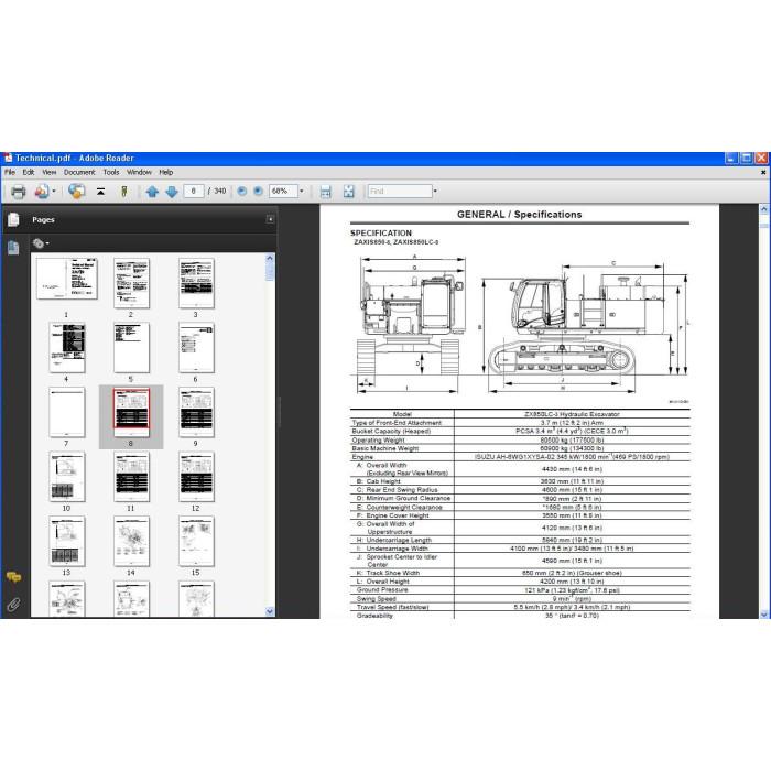 Hitachi Excavator Zaxis ZX850-3 ZX850LC-3 ZX870H-3 ZX870LCH-3 service manual