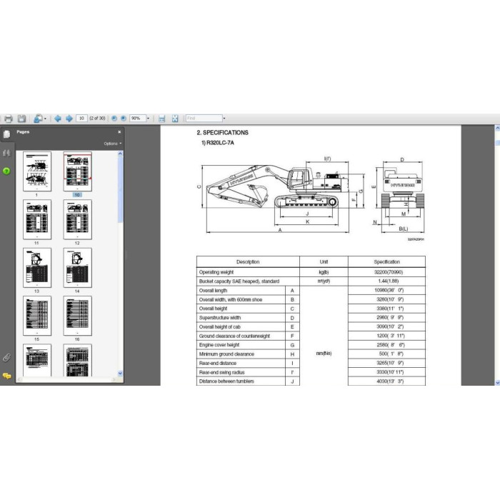 Hyundai Crawler Excavator R320LC-7A service manual