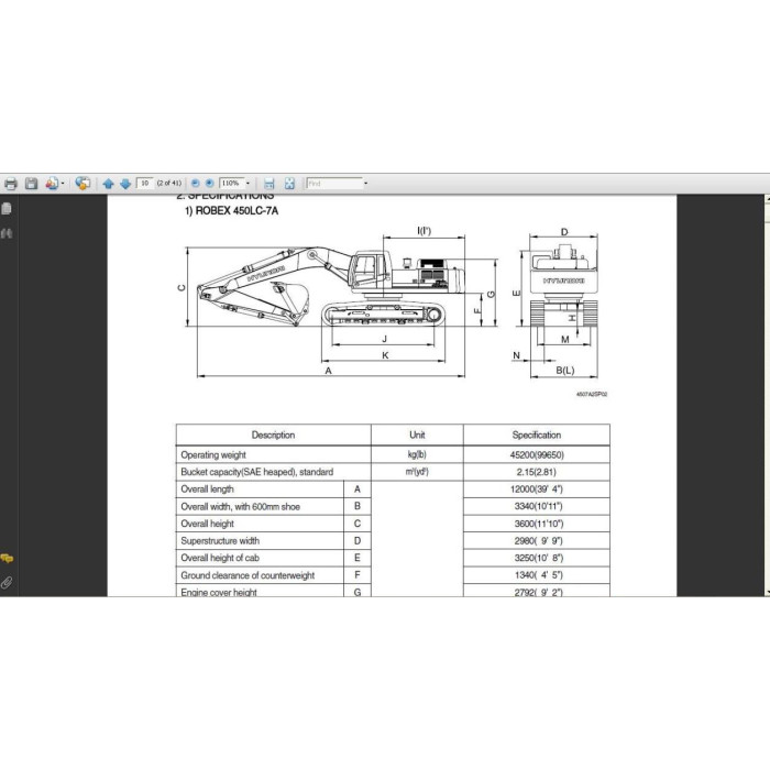 Hyundai Crawler Excavator R450LC-7A service manual
