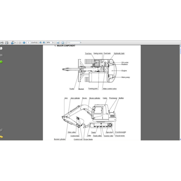 Hyundai Crawler Excavator R80-7 R80-7A service manual