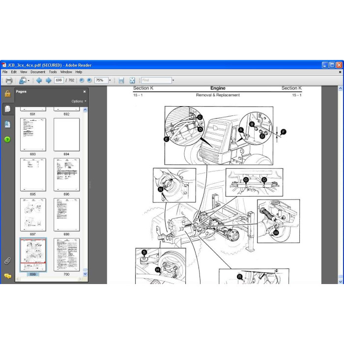 JCB Backhoe Loader 3CX, 4CX & Variants service manual
