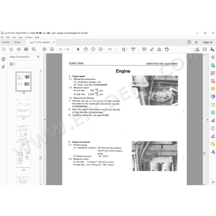Kawasaki Wheel Loader 115Z3 parts + service manual