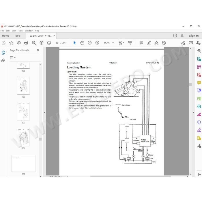 Kawasaki Wheel Loader 115Z4-2 parts + service manual