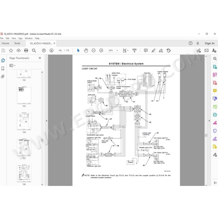 Kawasaki Wheel Loader 40Z5-2A parts + service manual