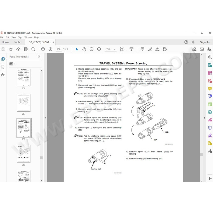 Kawasaki Wheel Loader 40Z5-2A parts + service manual