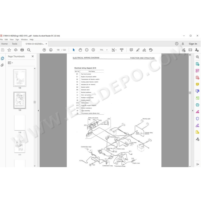Kawasaki Wheel Loader 60Z2 workshop service manual
