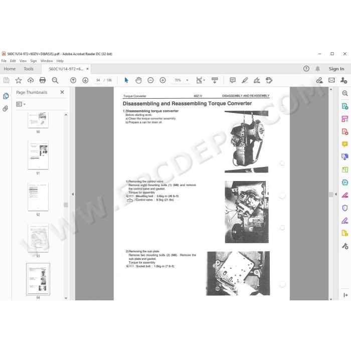 Kawasaki Wheel Loader 60Z4 parts + service manual