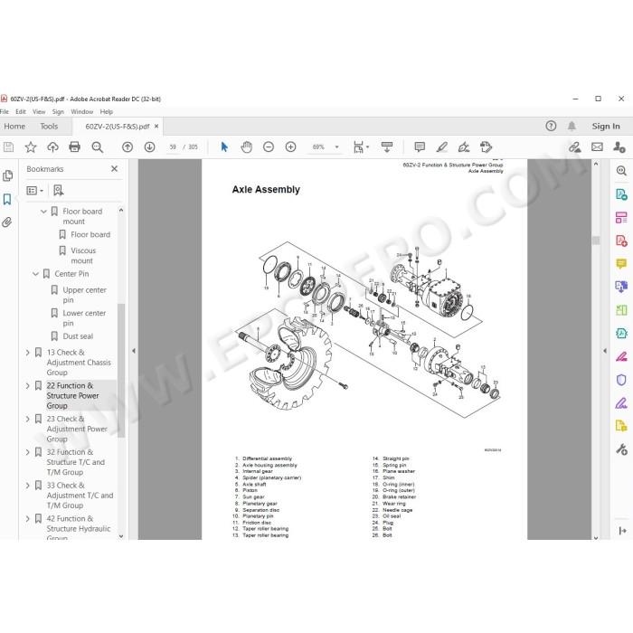 Kawasaki Wheel Loader 60Z5-2 parts + service manual