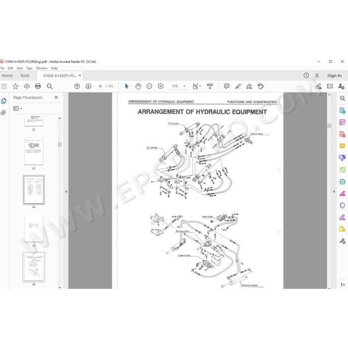 Kawasaki Wheel Loader 65Z2 parts + service manual