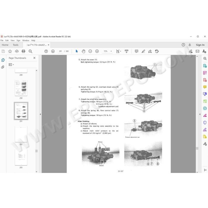 Kawasaki Wheel Loader 65Z3 parts + service manual